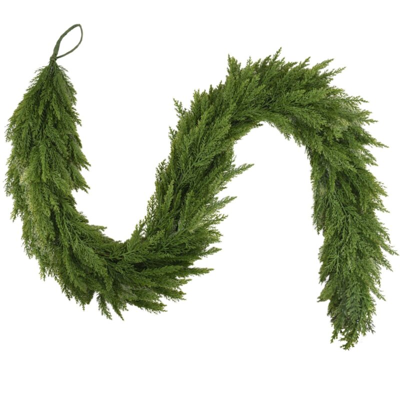 Real Touch Soft PVC Pine Needle Garland, Artificial Greenery Eric Pine Rattan Christmas Decor