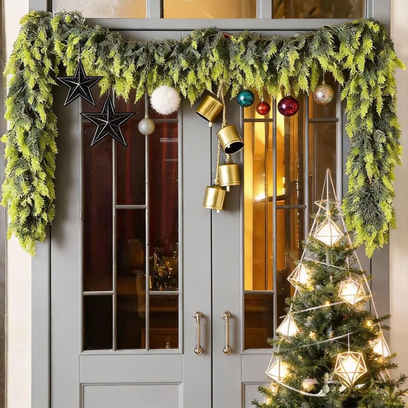rtificial Norfolk Pine Christmas Garland, Door & Fireplace Home Decor