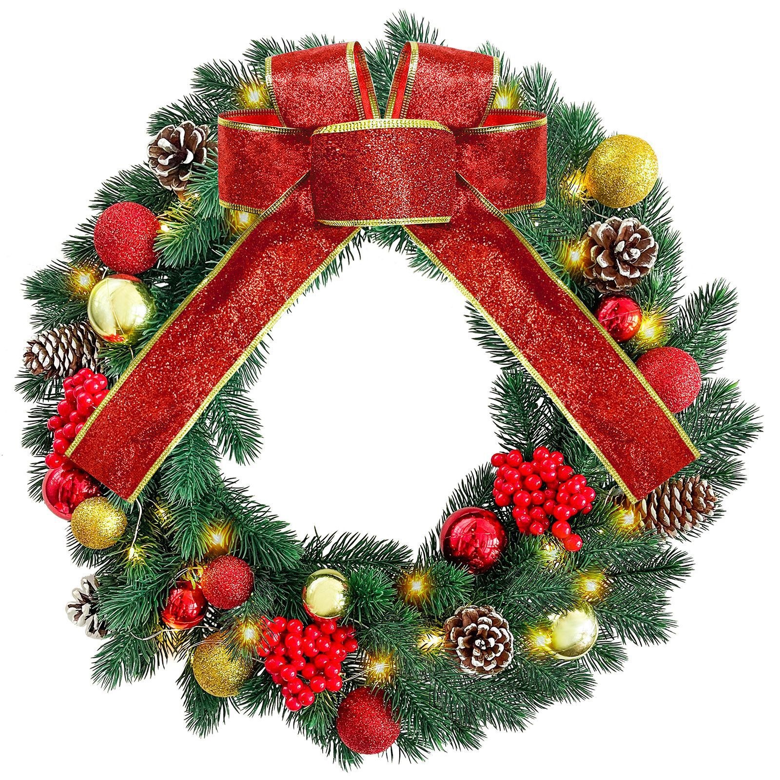 Christmas Wreath Xmas Door Hanging Ornament Holiday Home Window Decorations - Image 5